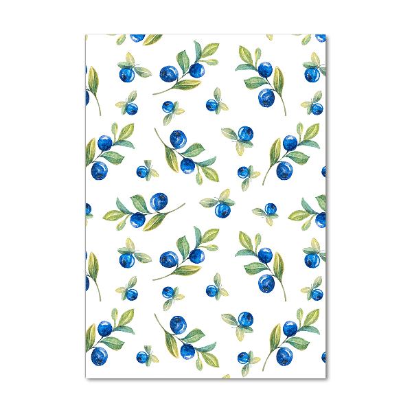 Cuadro decorativo en cristal con canto pulido vertical Bayas