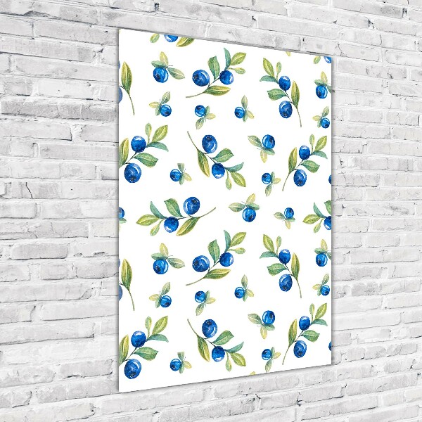 Cuadro decorativo en cristal con canto pulido vertical Bayas