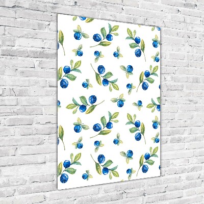 Cuadro decorativo en cristal con canto pulido vertical Bayas