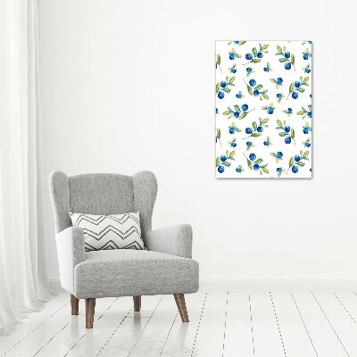 Cuadro decorativo en cristal con canto pulido vertical Bayas