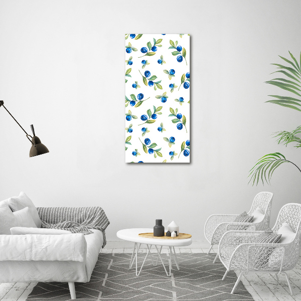 Cuadro decorativo en cristal con canto pulido vertical Bayas