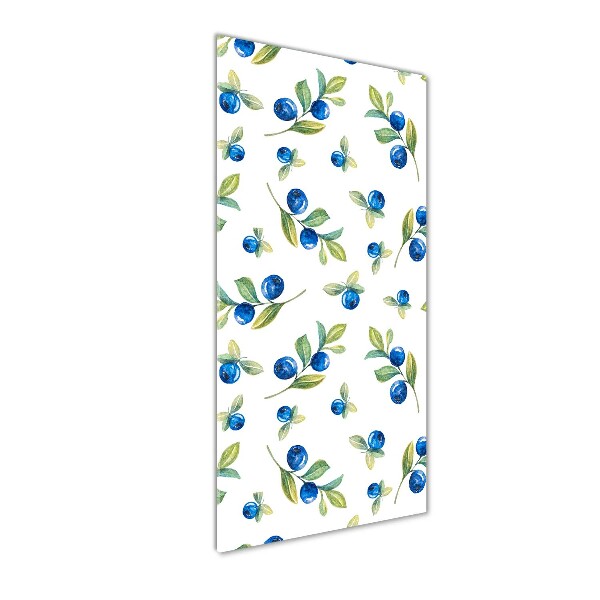 Cuadro decorativo en cristal con canto pulido vertical Bayas