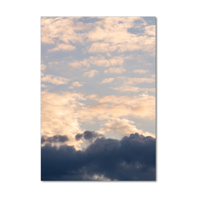 Cuadro de vidrio templado 4mm para pared vertical Nubes en el cielo