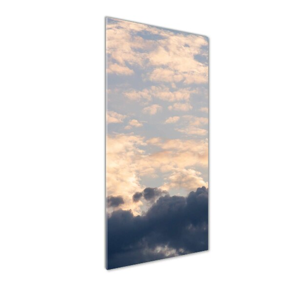 Cuadro de vidrio templado 4mm para pared vertical Nubes en el cielo