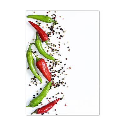Cuadro de cristal moderno efecto brillo vertical chiles