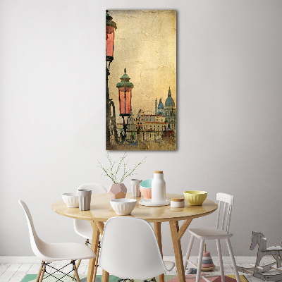 Cuadro de cristal moderno efecto brillo vertical Venecia, Italia