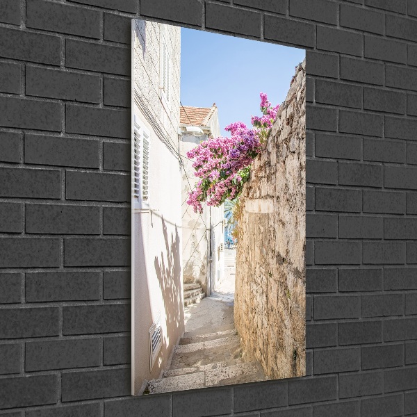 Cuadro decorativo en cristal con canto pulido vertical Korcula, Croacia
