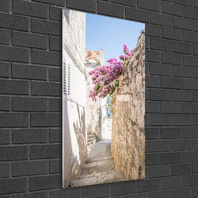 Cuadro decorativo en cristal con canto pulido vertical Korcula, Croacia