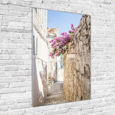 Cuadro decorativo en cristal con canto pulido vertical Korcula, Croacia