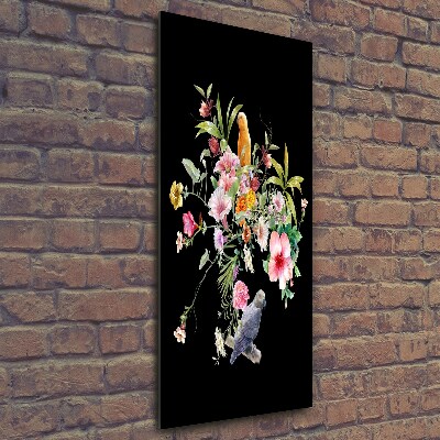 Fotocuadro de cristal elegante para hogar vertical Patrón hawaiano