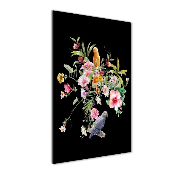 Fotocuadro de cristal elegante para hogar vertical Patrón hawaiano