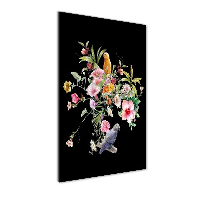 Fotocuadro de cristal elegante para hogar vertical Patrón hawaiano