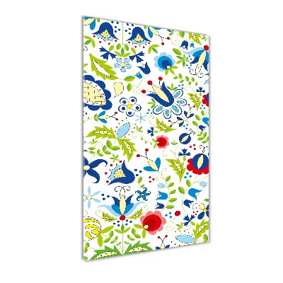 Cuadro de cristal moderno efecto brillo vertical Patrón étnico