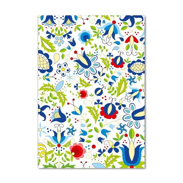 Cuadro de cristal moderno efecto brillo vertical Patrón étnico