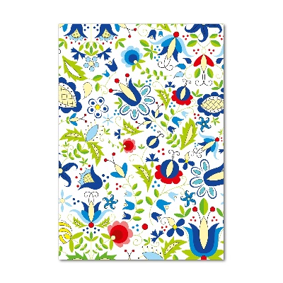 Cuadro de cristal moderno efecto brillo vertical Patrón étnico