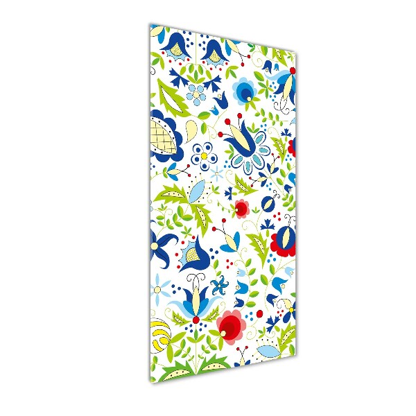 Cuadro de cristal moderno efecto brillo vertical Patrón étnico