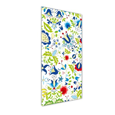 Cuadro de cristal moderno efecto brillo vertical Patrón étnico