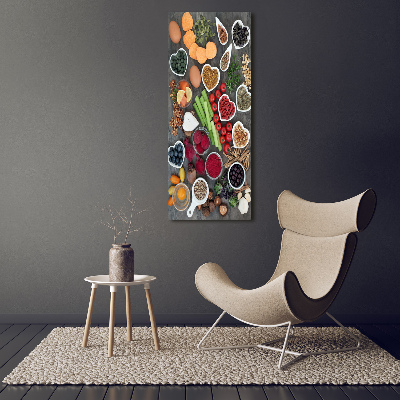 Cuadro de vidrio templado 4mm para pared vertical Comida saludable