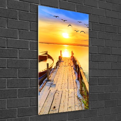Cuadro de vidrio templado 4mm para pared vertical Lago