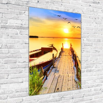 Cuadro de vidrio templado 4mm para pared vertical Lago