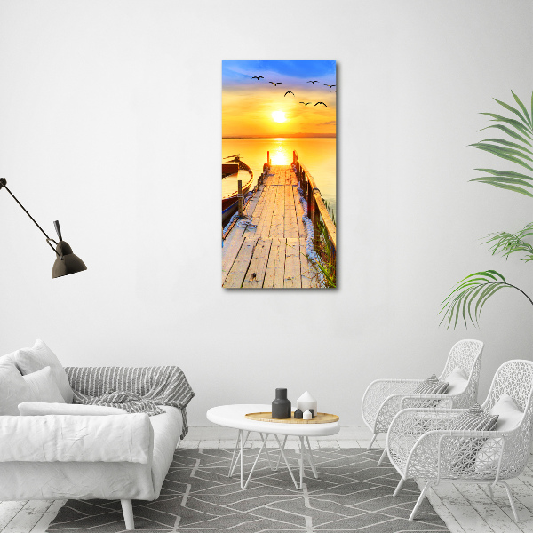 Cuadro de vidrio templado 4mm para pared vertical Lago