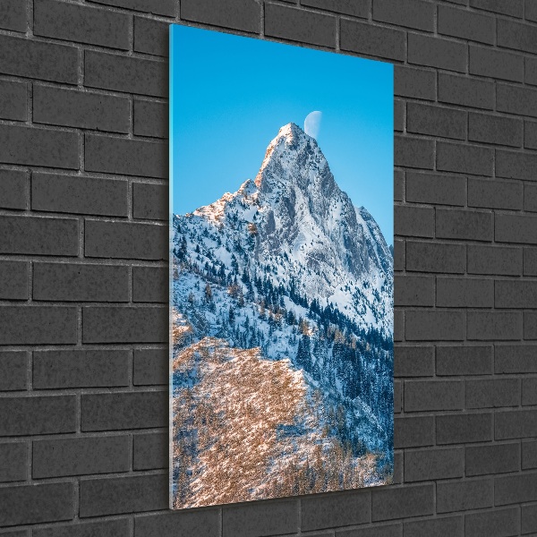 Fotocuadro de cristal elegante para hogar vertical Montañas Tatra de Giewont