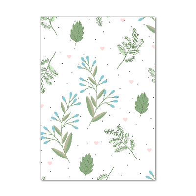 Foto obraz zdjęcie na szkle pionowy Liście i serca