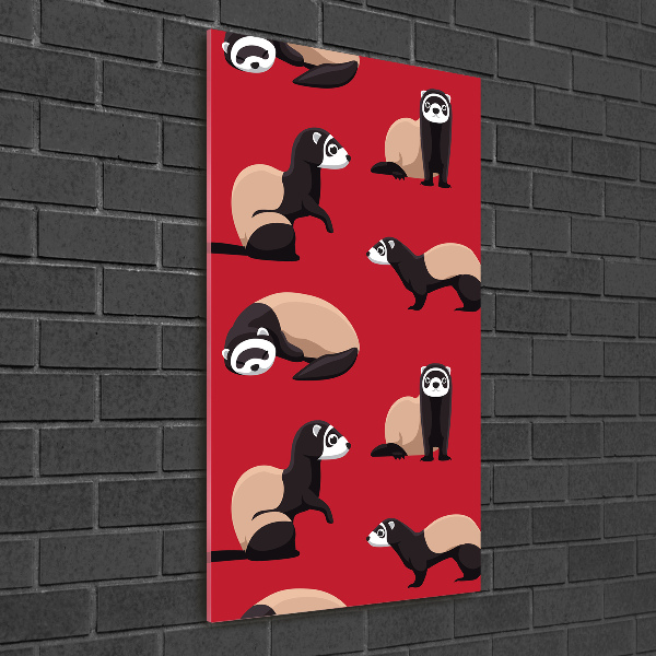 Cuadro decorativo en cristal con canto pulido vertical hurones