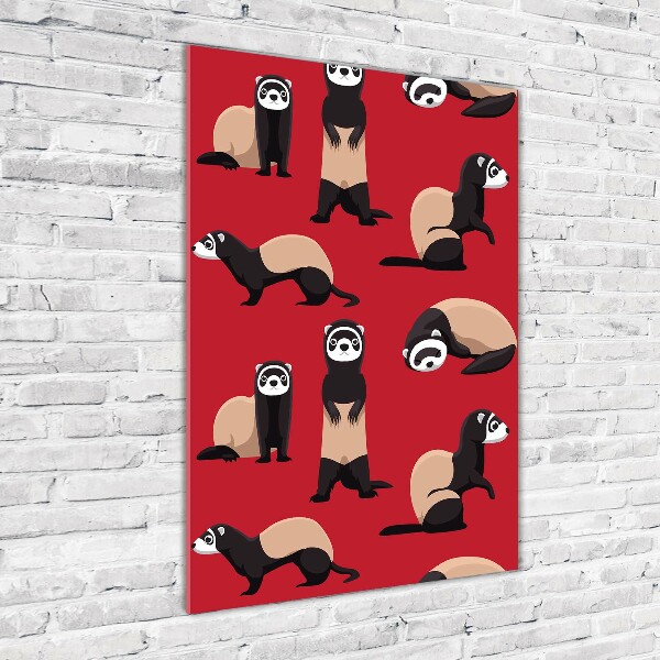 Cuadro decorativo en cristal con canto pulido vertical hurones