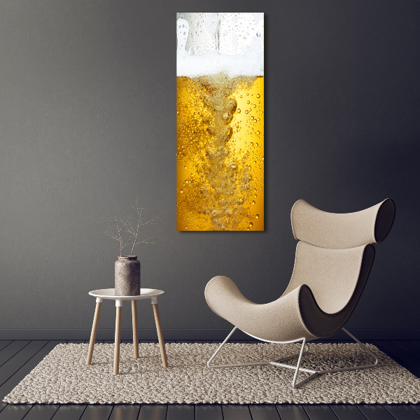 Cuadro de cristal moderno efecto brillo vertical Cerveza