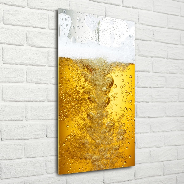 Cuadro de cristal moderno efecto brillo vertical Cerveza
