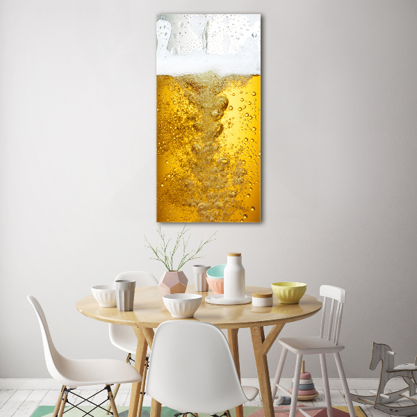 Cuadro de cristal moderno efecto brillo vertical Cerveza