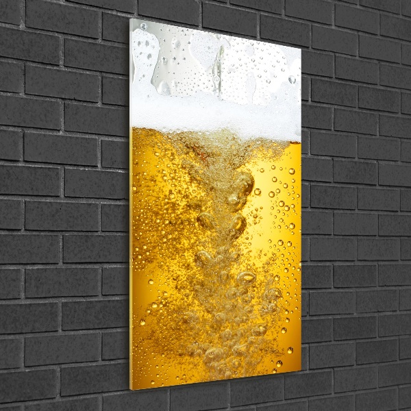 Cuadro de cristal moderno efecto brillo vertical Cerveza