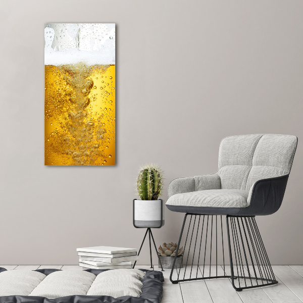 Cuadro de cristal moderno efecto brillo vertical Cerveza