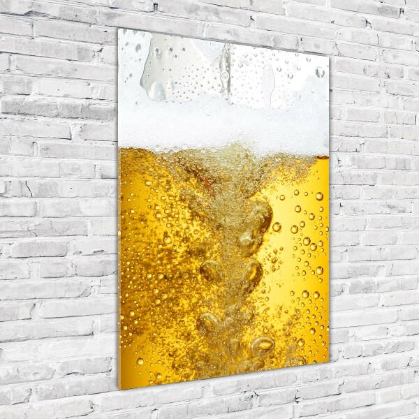 Cuadro de cristal moderno efecto brillo vertical Cerveza