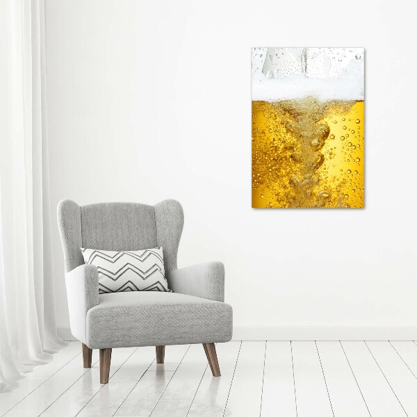 Cuadro de cristal moderno efecto brillo vertical Cerveza