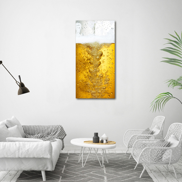 Cuadro de cristal moderno efecto brillo vertical Cerveza