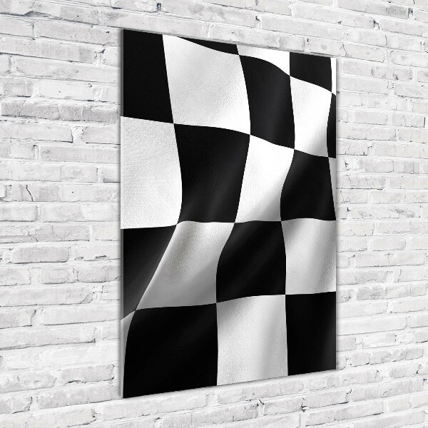 Cuadro de vidrio templado 4mm para pared vertical Bandera de meta