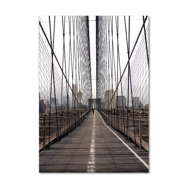 Cuadro de cristal moderno efecto brillo vertical Puente de Brooklyn