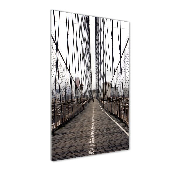 Cuadro de cristal moderno efecto brillo vertical Puente de Brooklyn