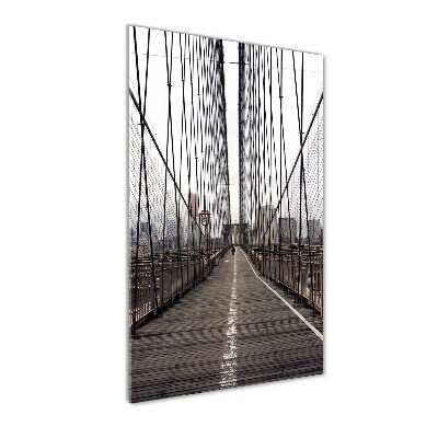 Cuadro de cristal moderno efecto brillo vertical Puente de Brooklyn