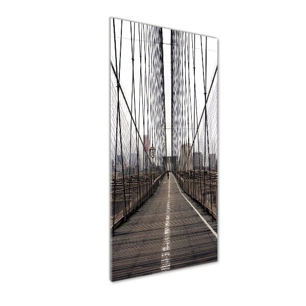 Cuadro de cristal moderno efecto brillo vertical Puente de Brooklyn