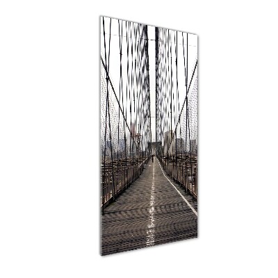 Cuadro de cristal moderno efecto brillo vertical Puente de Brooklyn