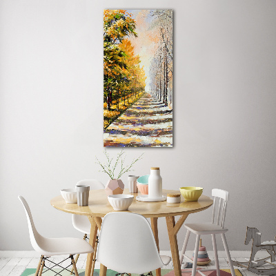 Fotocuadro de cristal elegante para hogar vertical Invierno y otoño