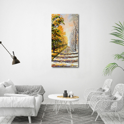 Fotocuadro de cristal elegante para hogar vertical Invierno y otoño