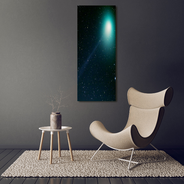 Cuadro de cristal moderno efecto brillo vertical Galaxia