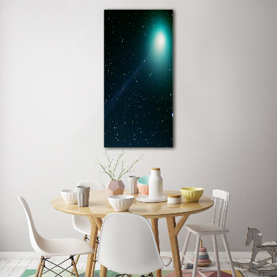 Cuadro de cristal moderno efecto brillo vertical Galaxia