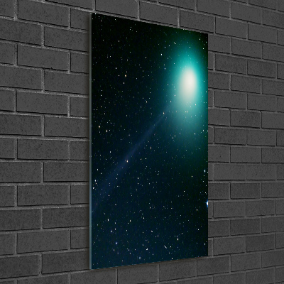 Cuadro de cristal moderno efecto brillo vertical Galaxia