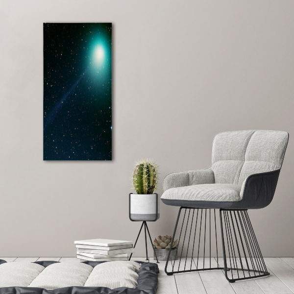 Cuadro de cristal moderno efecto brillo vertical Galaxia
