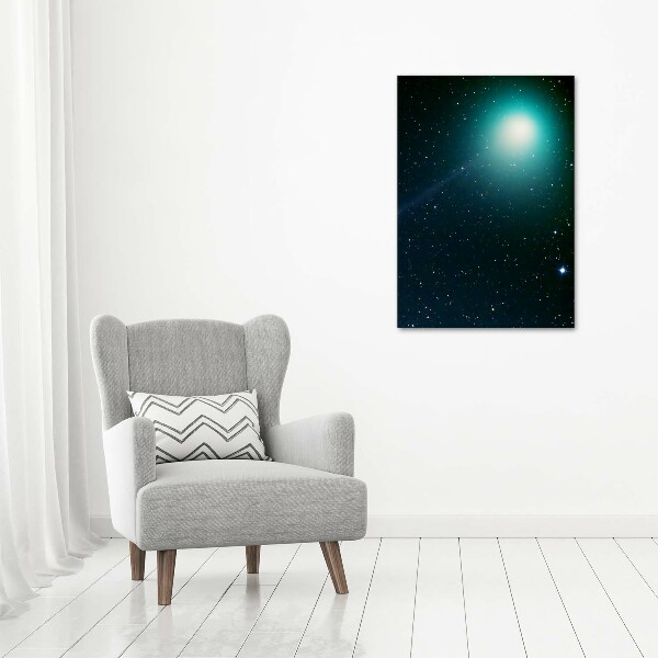 Cuadro de cristal moderno efecto brillo vertical Galaxia